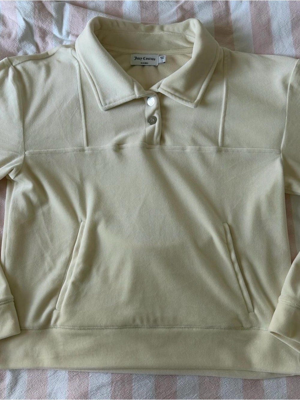 Juicy Couture Cream Collared Polo Top